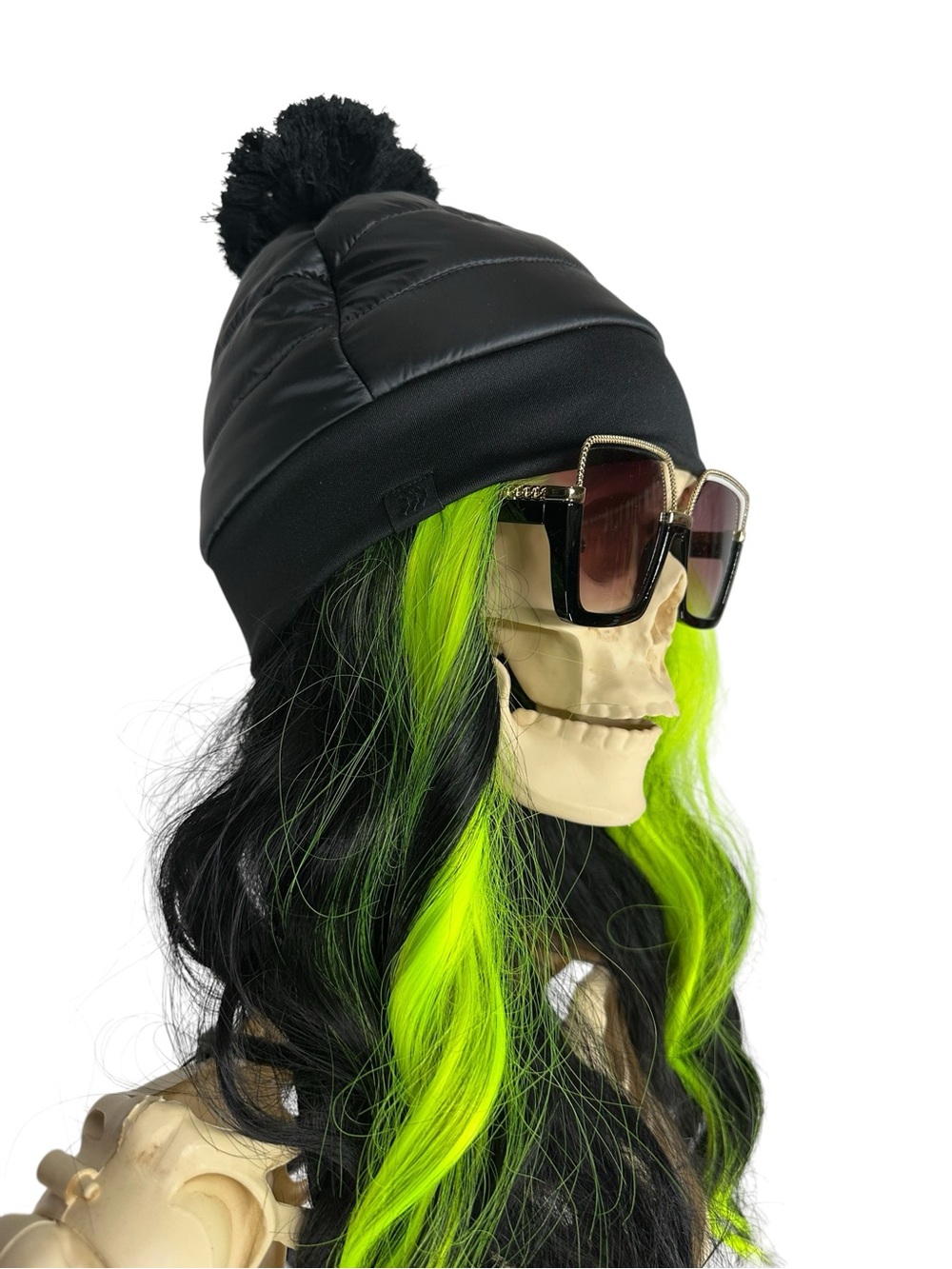 ALL IN MOTION / Black Beanie with Pom Pom / Goth Whimsigoth Emo Outdoors Winter